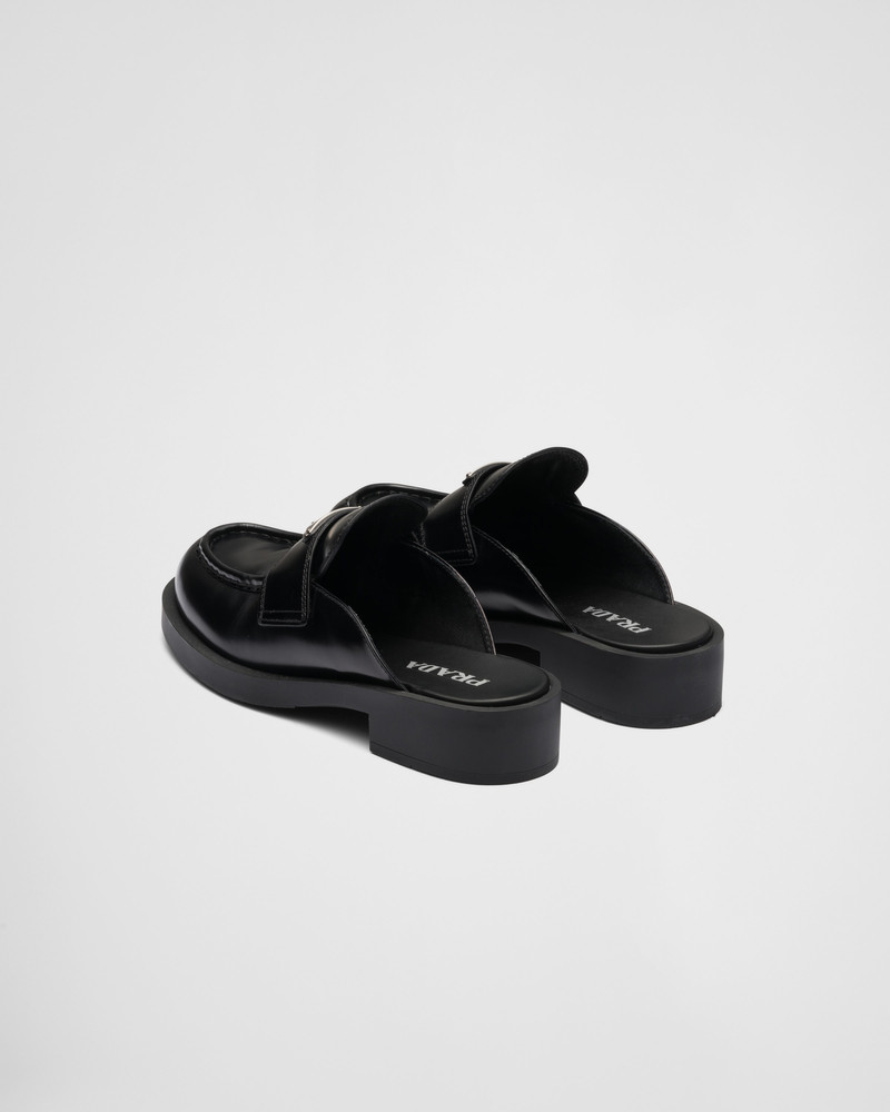 Chocolate brushed leather mules 5