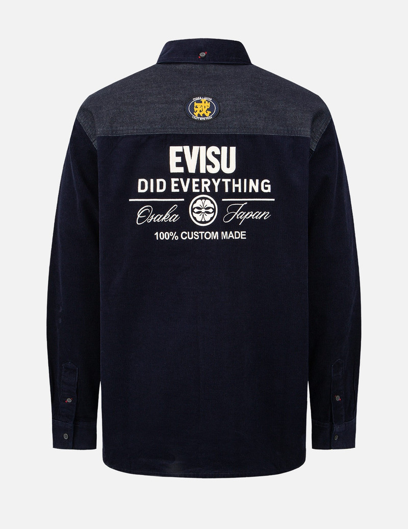 EVISU LOGO EMBROIDERY CORDUROY SHIRT outlook
