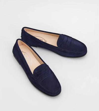 Tod's CITY GOMMINO DRIVING SHOES IN SUEDE - BLUE outlook