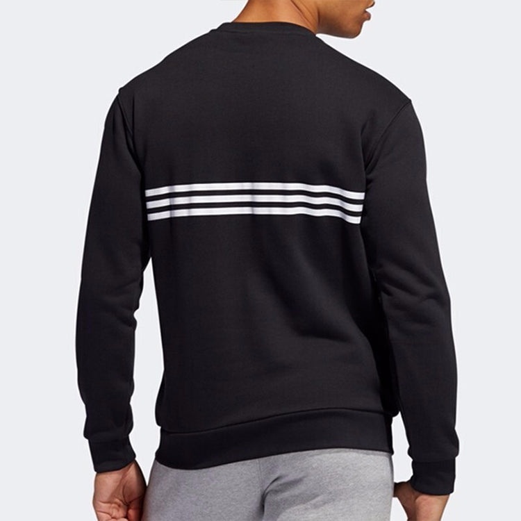 adidas originals OUTLINE TRF CRW Large logo Printing Round Neck Pullover Black ED4687 - 4