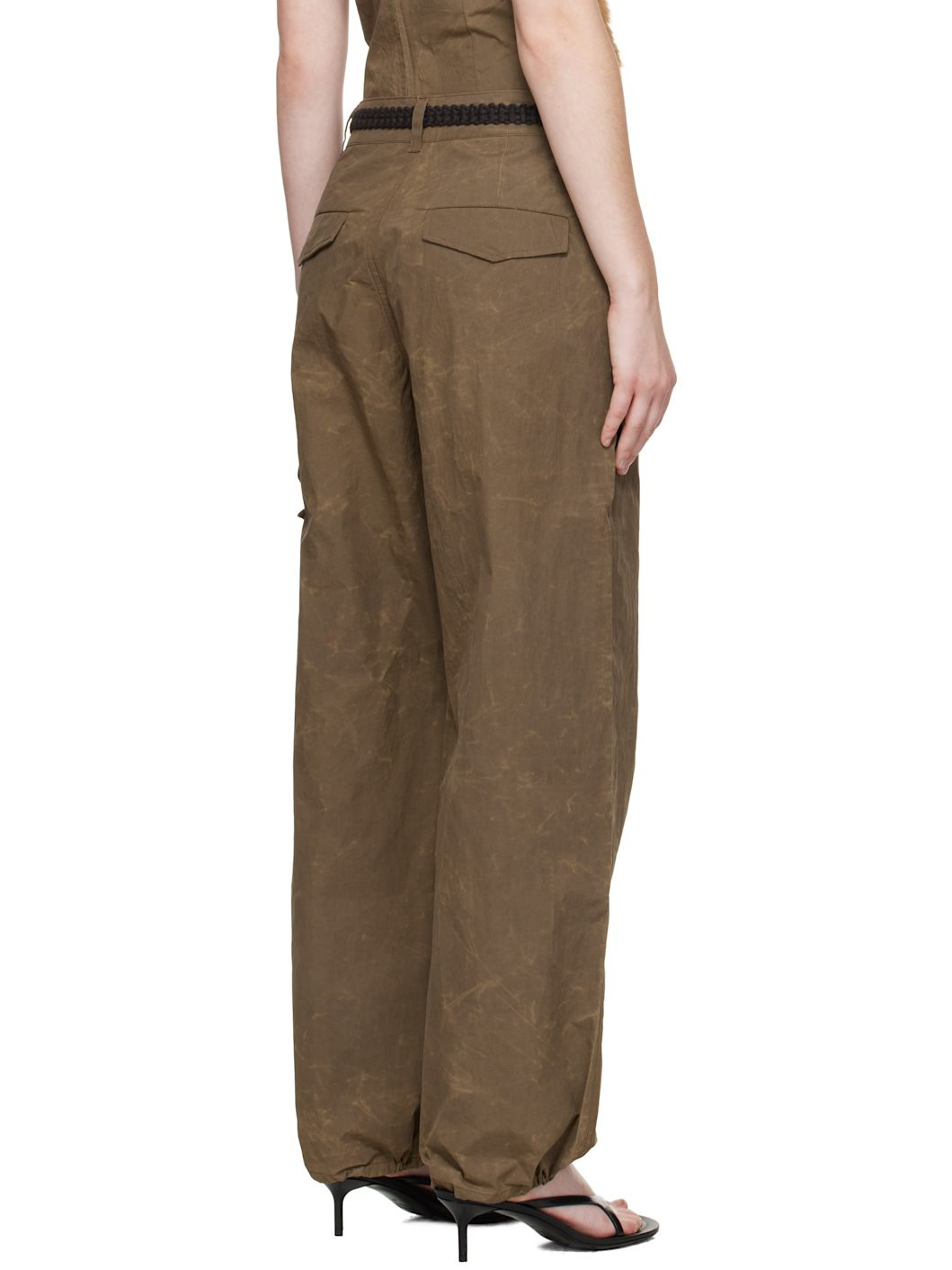 Brown Wrap Cargo Pants - 3
