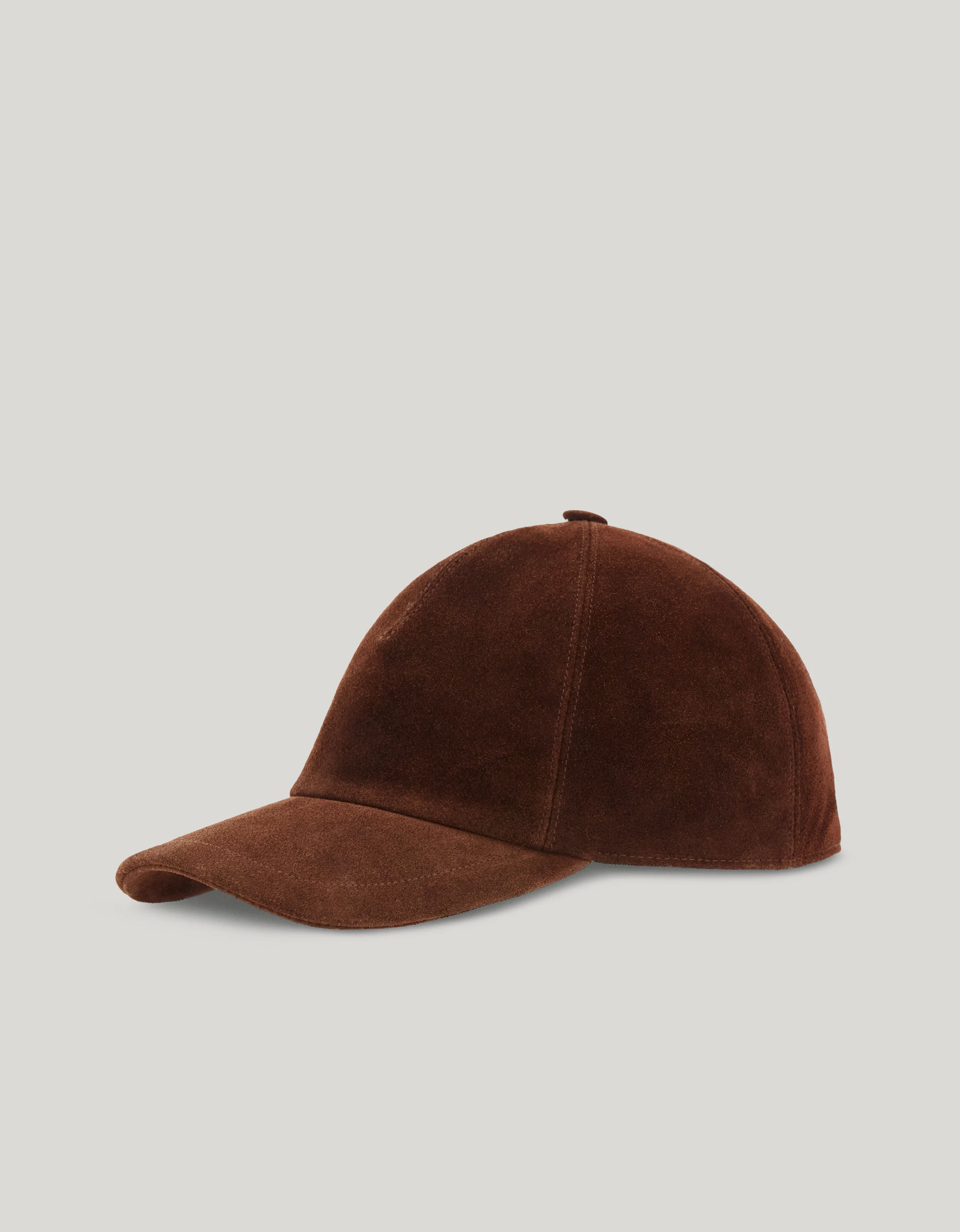 BROWN SUEDE BASEBALL CAP - 1