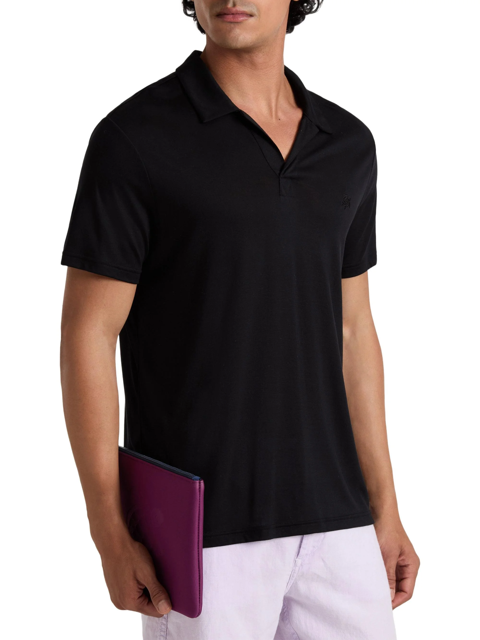 Men's Classic-Fit Jersey Polo - Black - 1