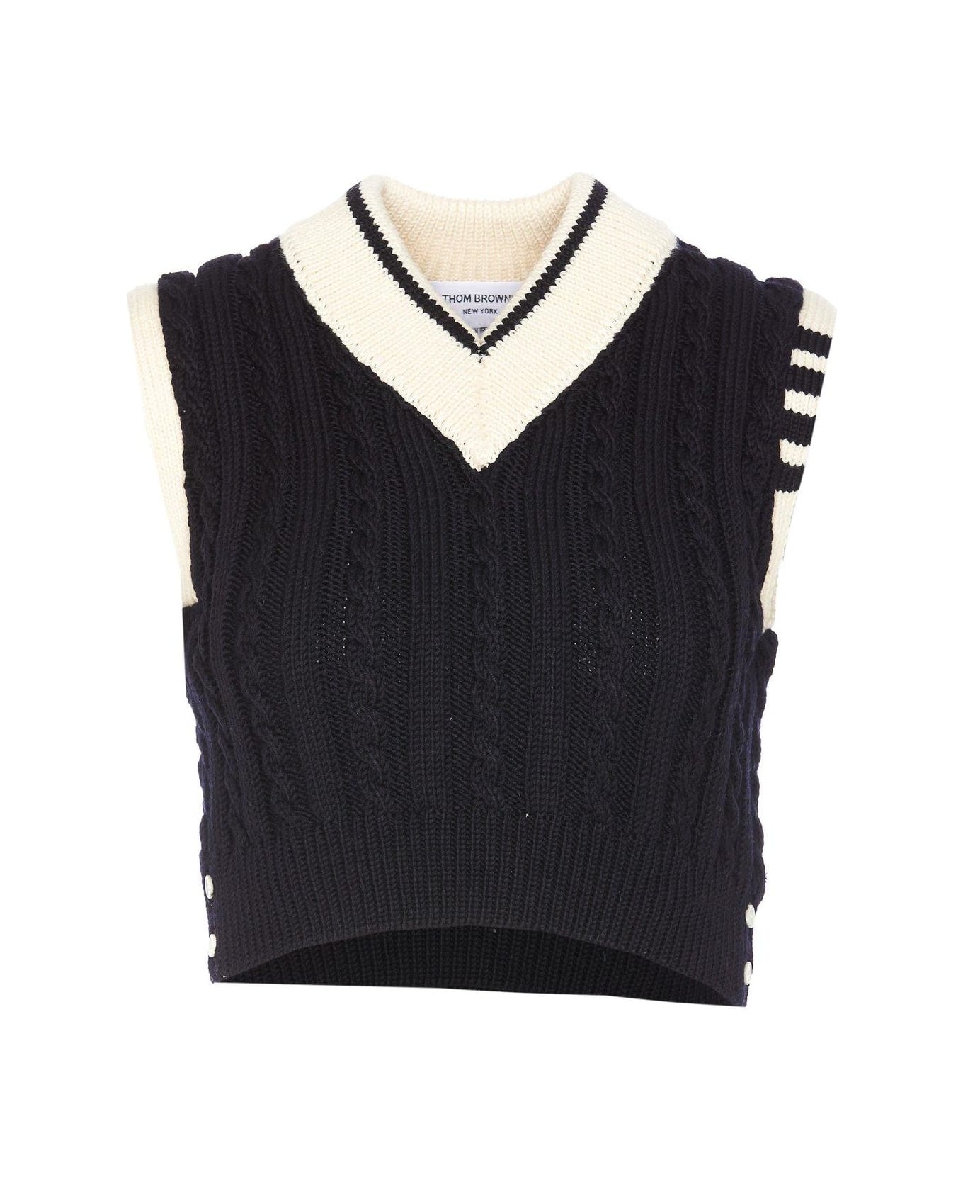 Cropped Sleeveless Jumper - 1