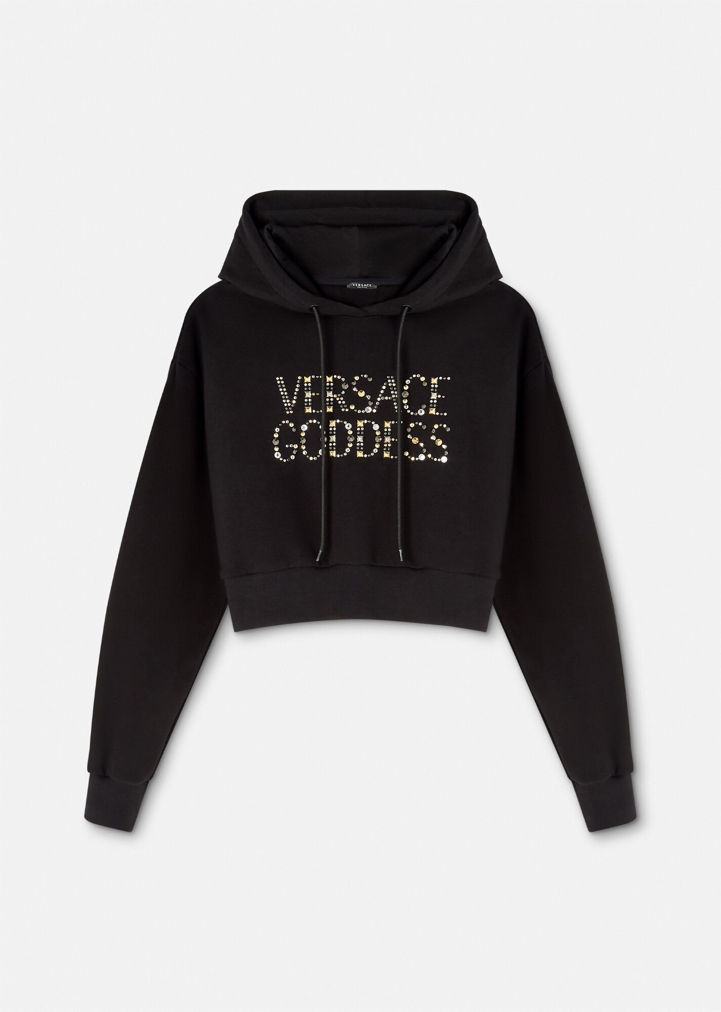 Versace Goddess Studded Crop Hoodie - 1