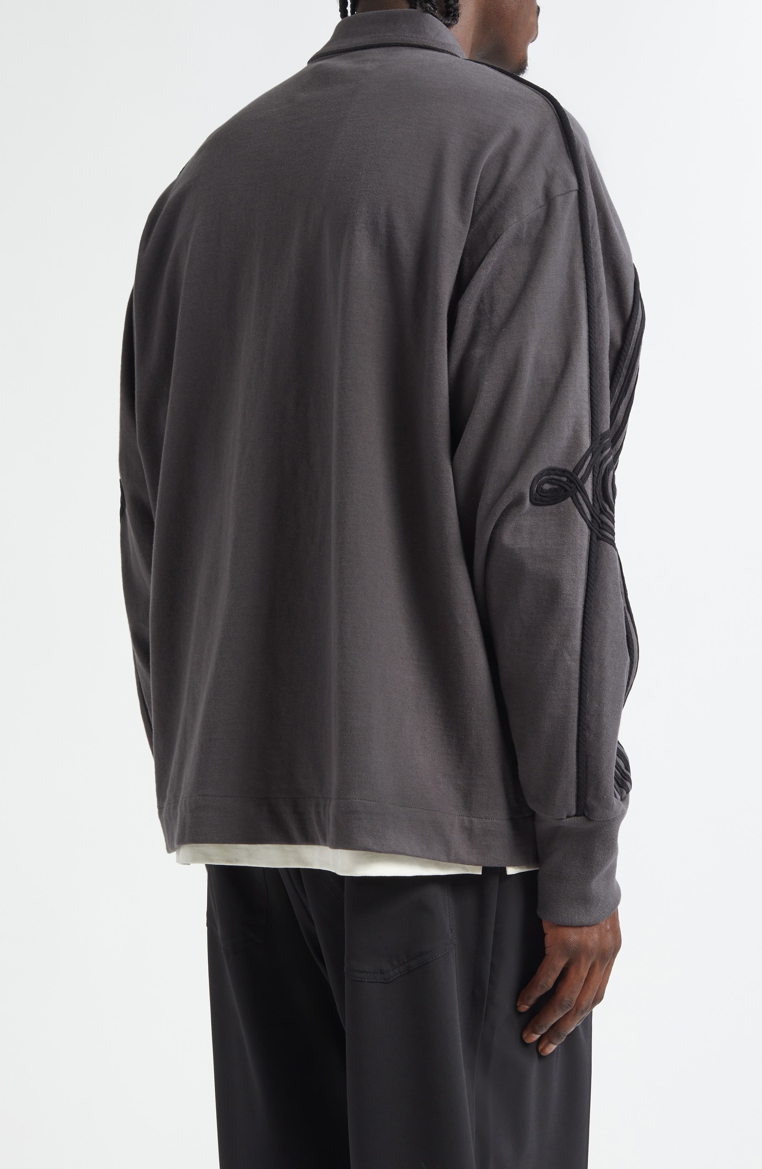 SONG FOR THE MUTE Appliqué Track Jacket in Washed Black at Nordstrom - 3