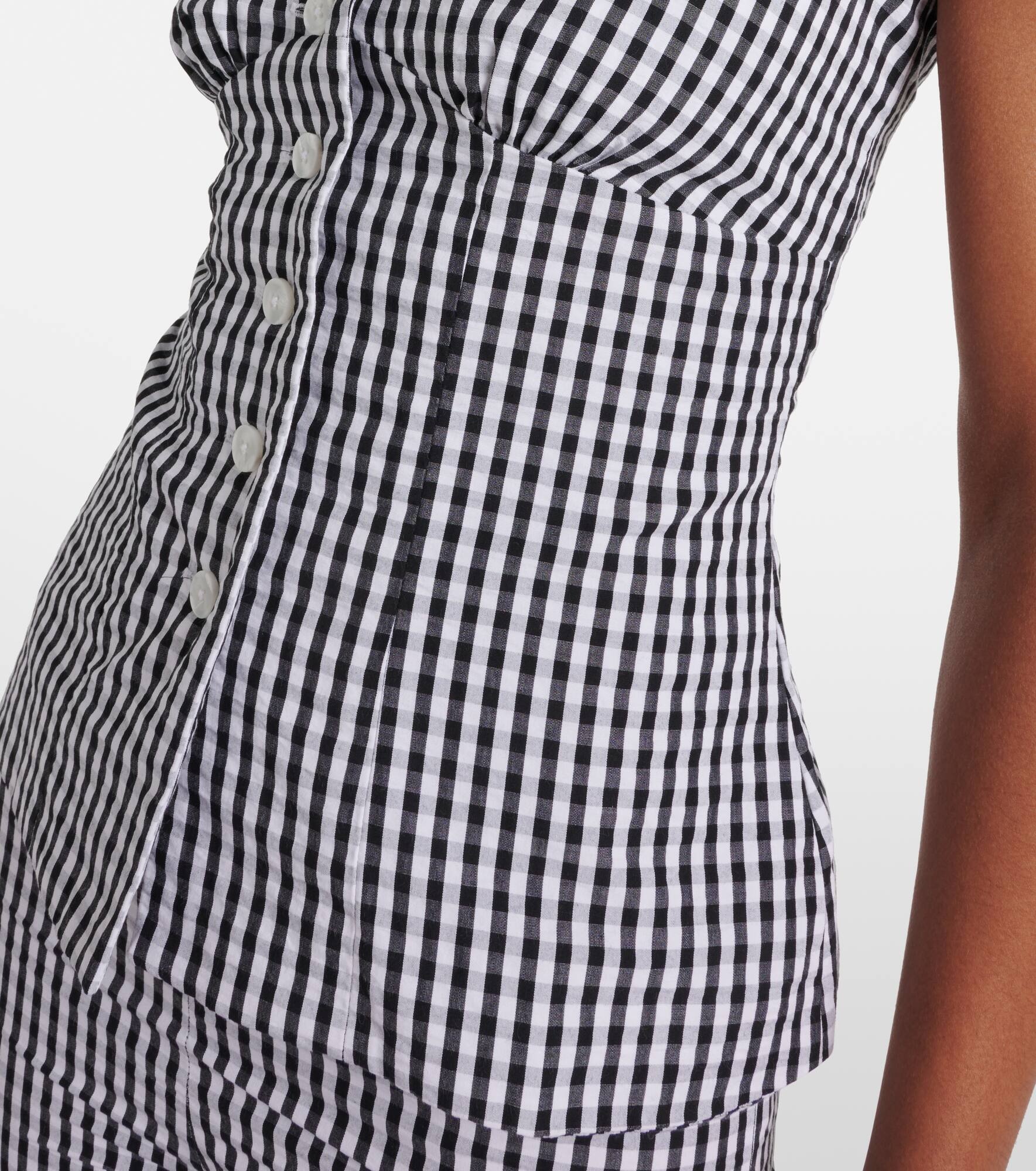 Gingham cotton poplin top - 5