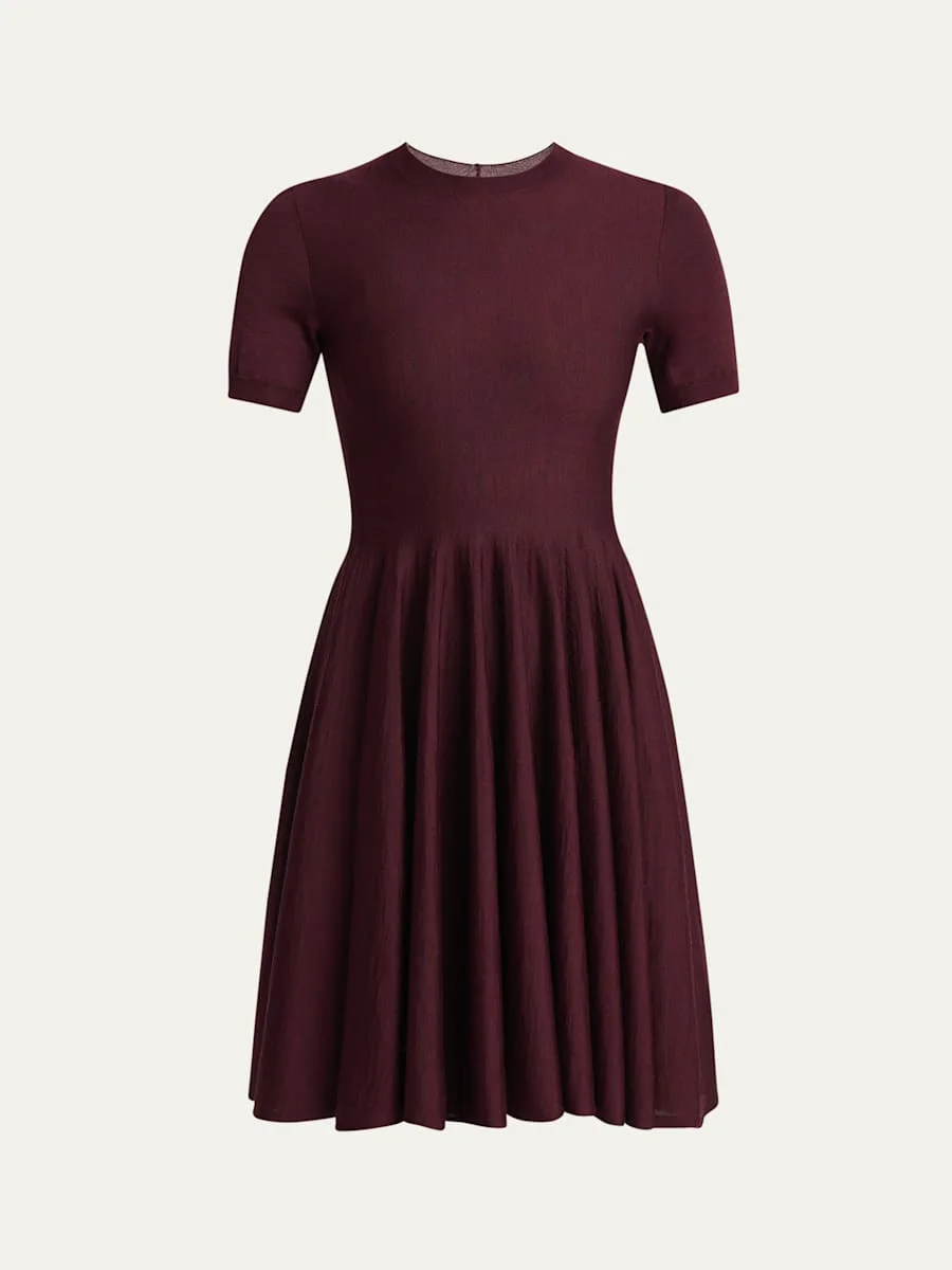 Short-Sleeve Fit-&-Flare Mini Dress - 1