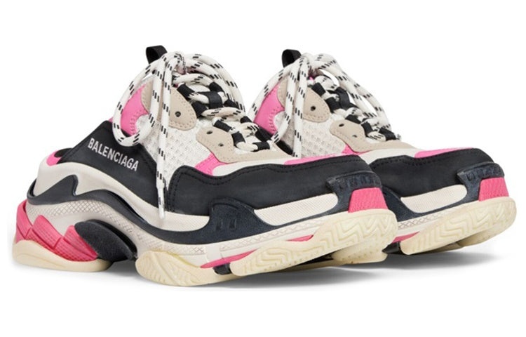 (WMNS) Balenciaga Triple S Mules 'White Pink and Black Double Foam and Mesh' 755686W3SM15671 - 3
