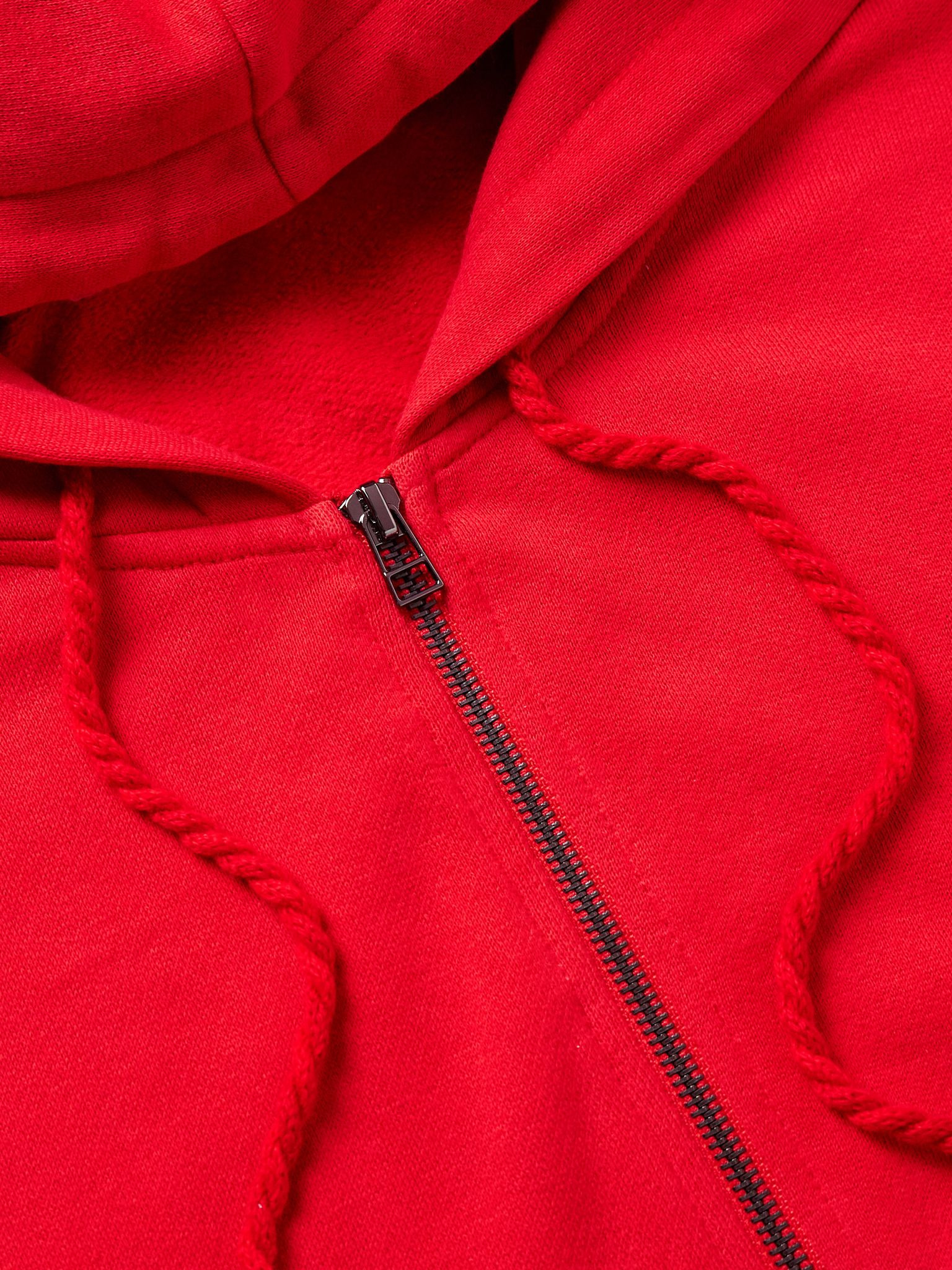 Daily Logo-Embroidered Cotton and Cashmere-Blend Jersey Zip-Up Hoodie Red - 4