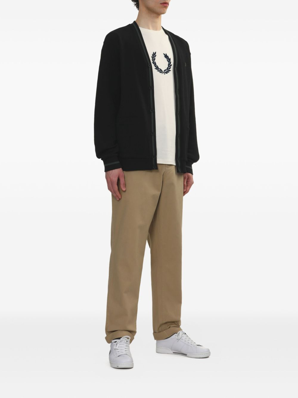 cotton logo-embroidered cardigan - 2