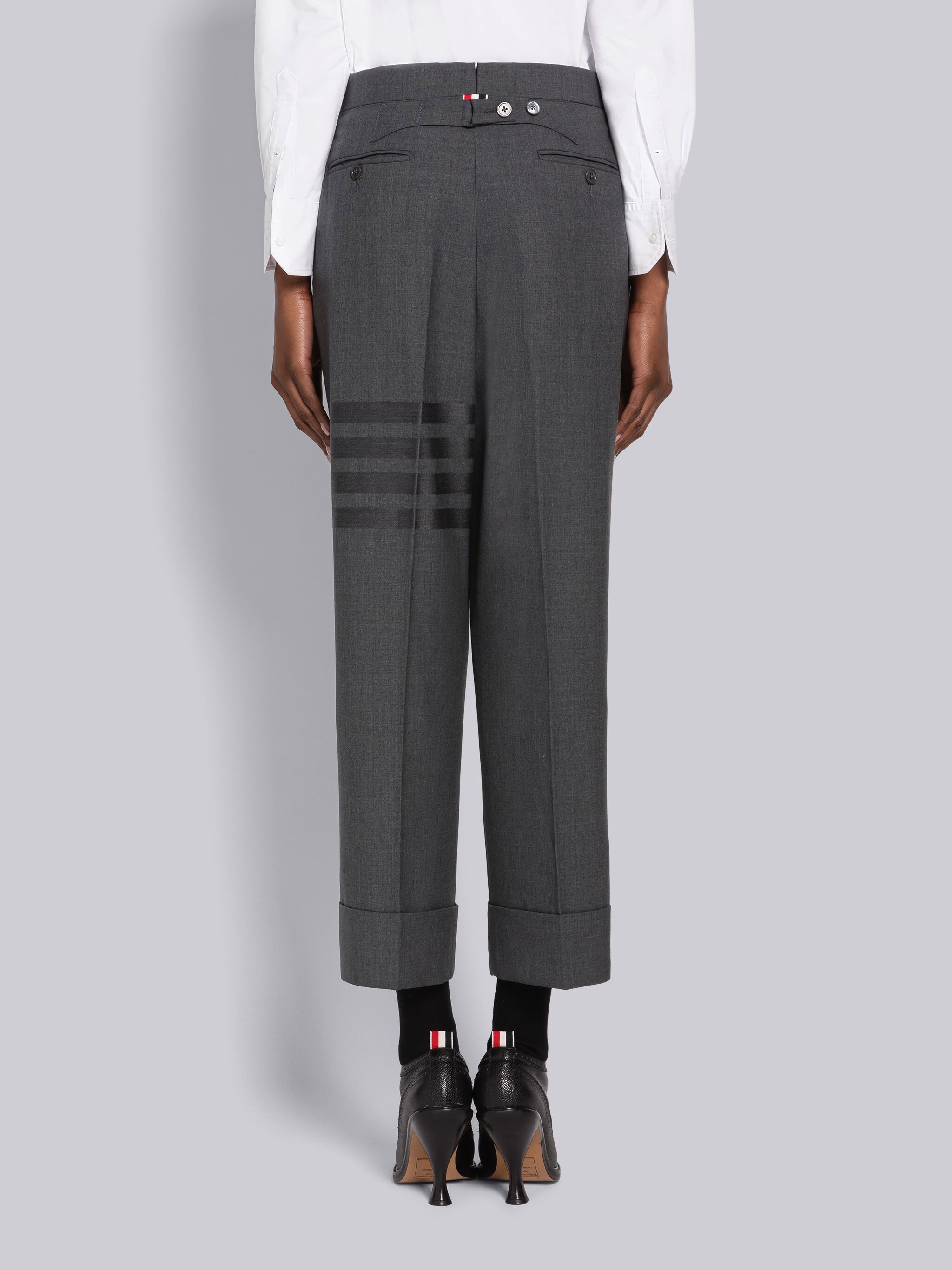 Plain Weave 4-Bar Classic Backstrap Trouser - 3