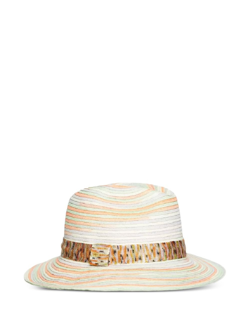 Missoni striped trimmed hat outlook