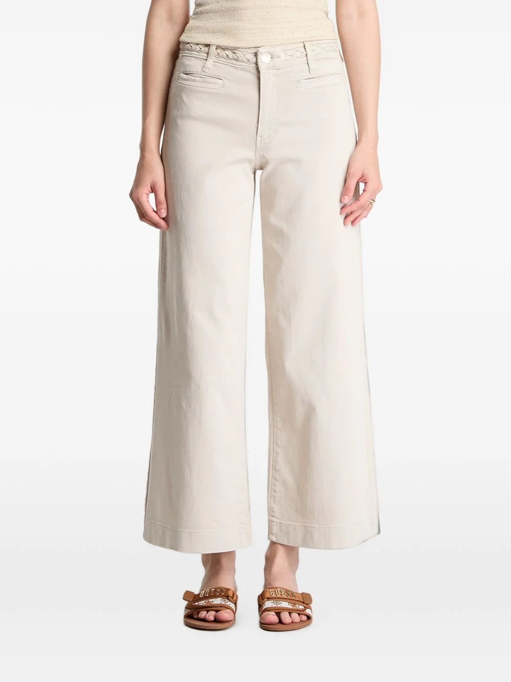 wide-leg cropped trousers - 1