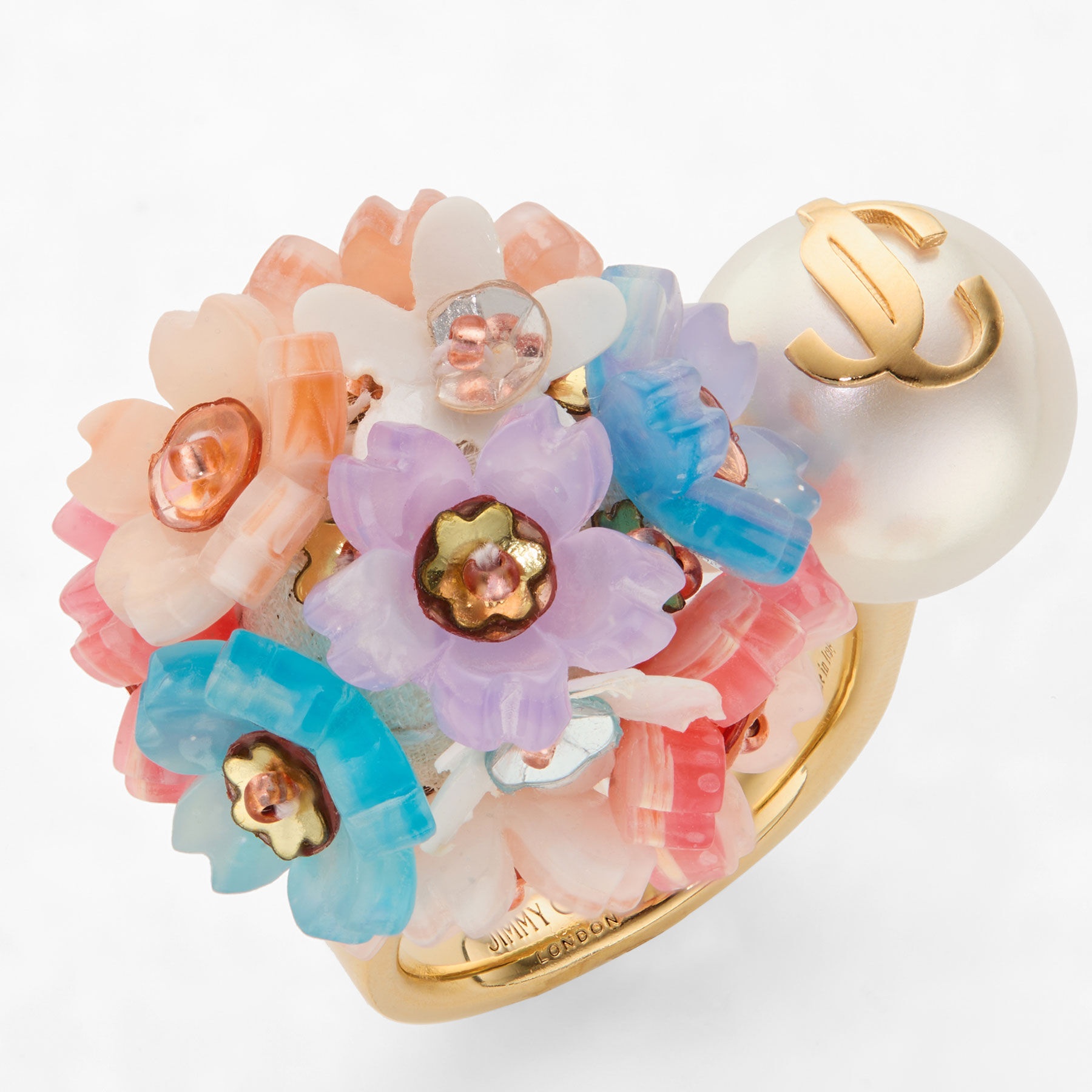 Daisy Pearl Ring
Gold-Finish Ring with Pearl and Daisy Details - 3