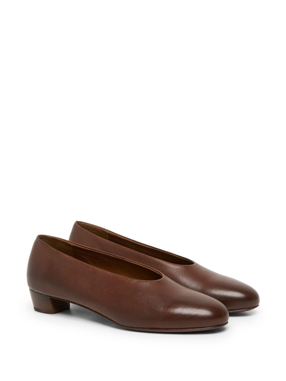 block-heel leather pumps - 2