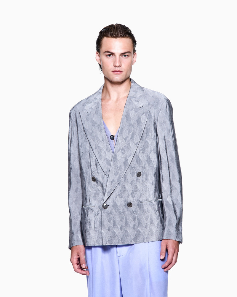 GIORGIO ARMANI VISCOSE AND SILK JACQUARD DOUBLE-BREASTED JACKET outlook