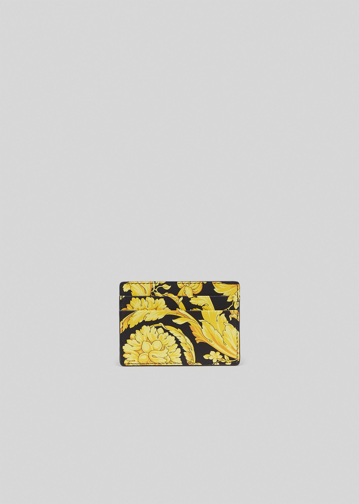 Barocco Print Leather Card Case - 3