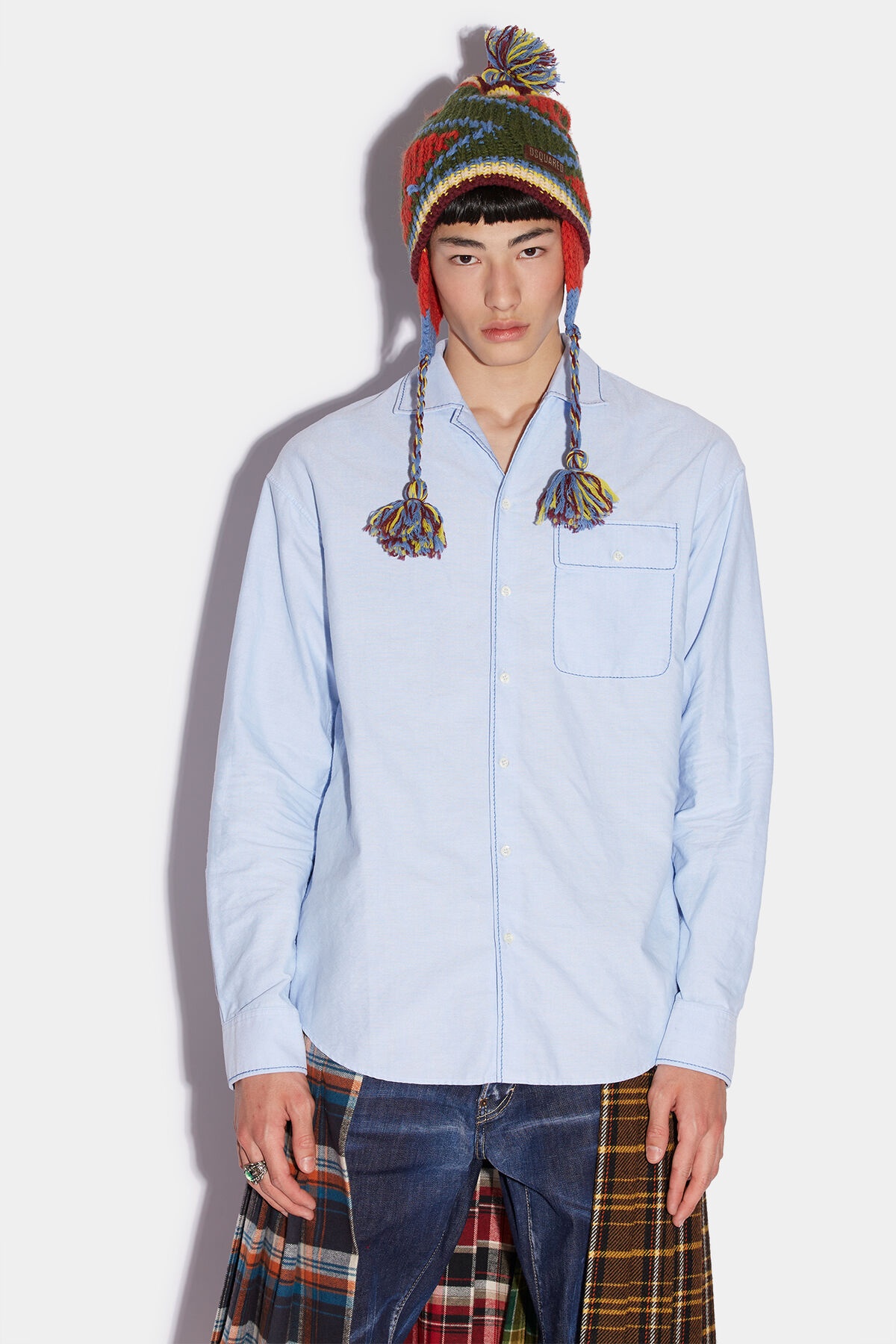 DROPPED NOTCH COLLAR SHIRT - 1
