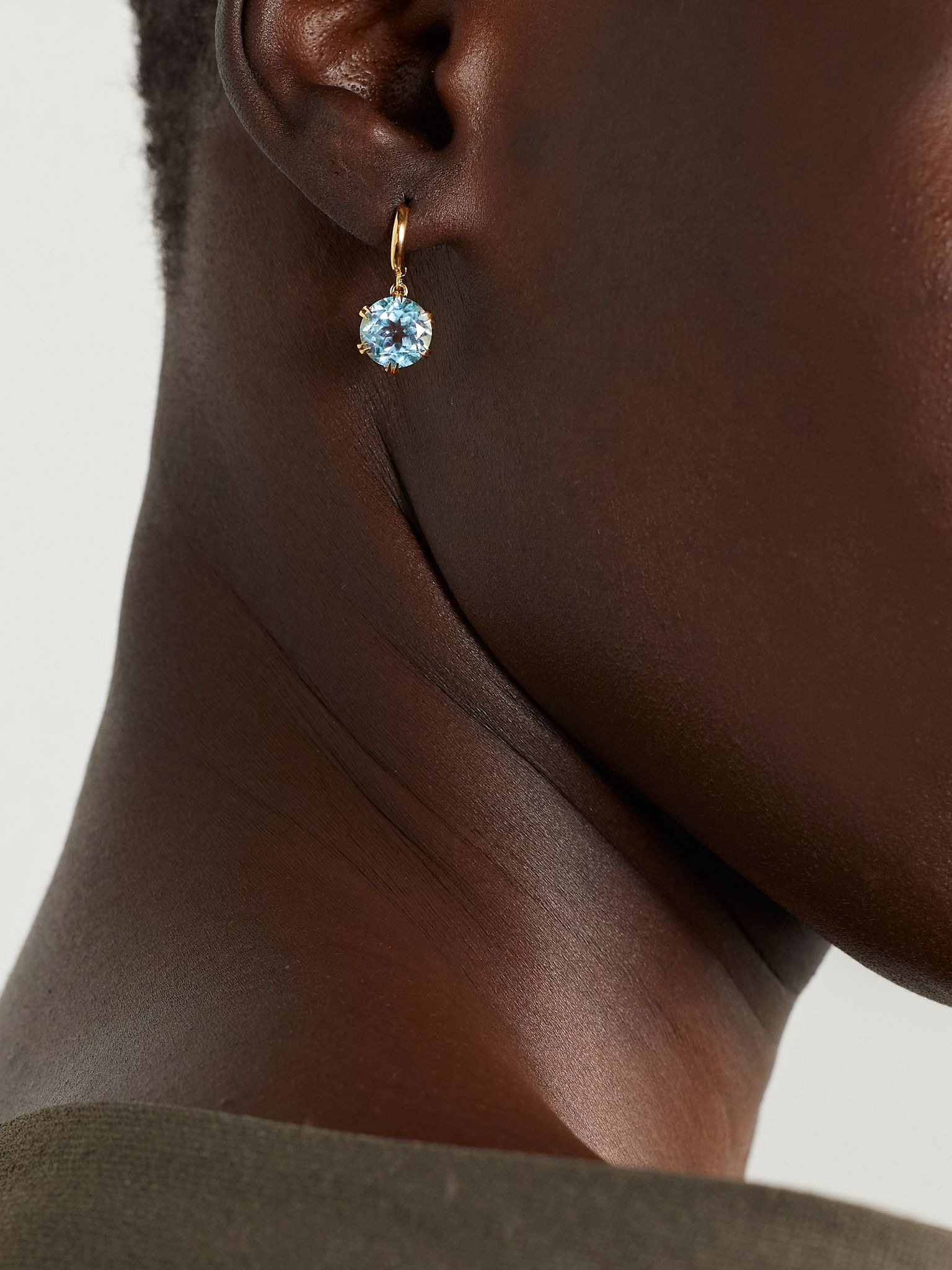 Mini Crown 18-karat gold topaz earrings Gold - 2
