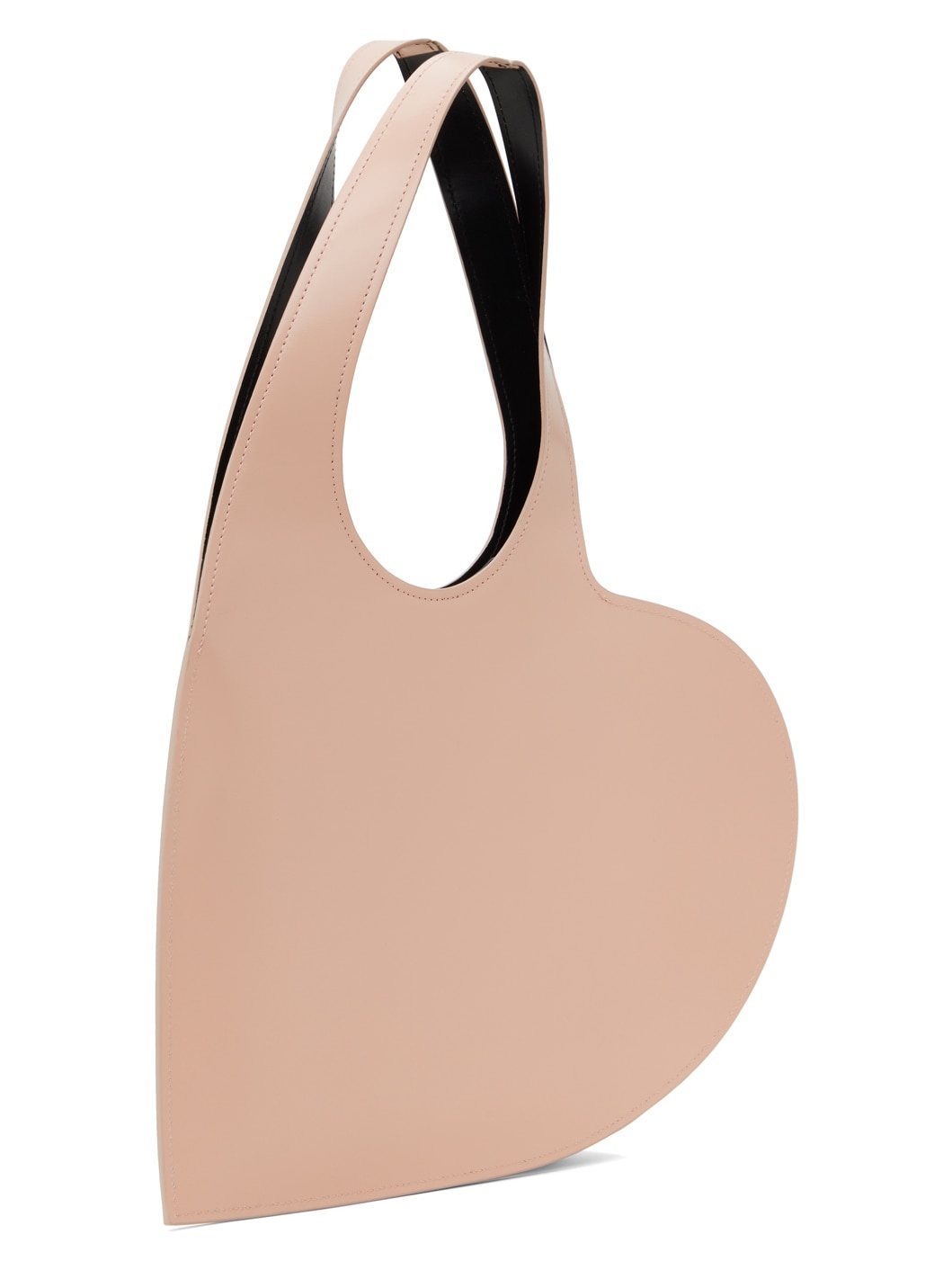 Pink Gloss Leather Mini Heart Tote - 3