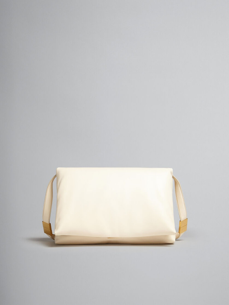LARGE WHITE CALFSKIN PRISMA BAG - 1