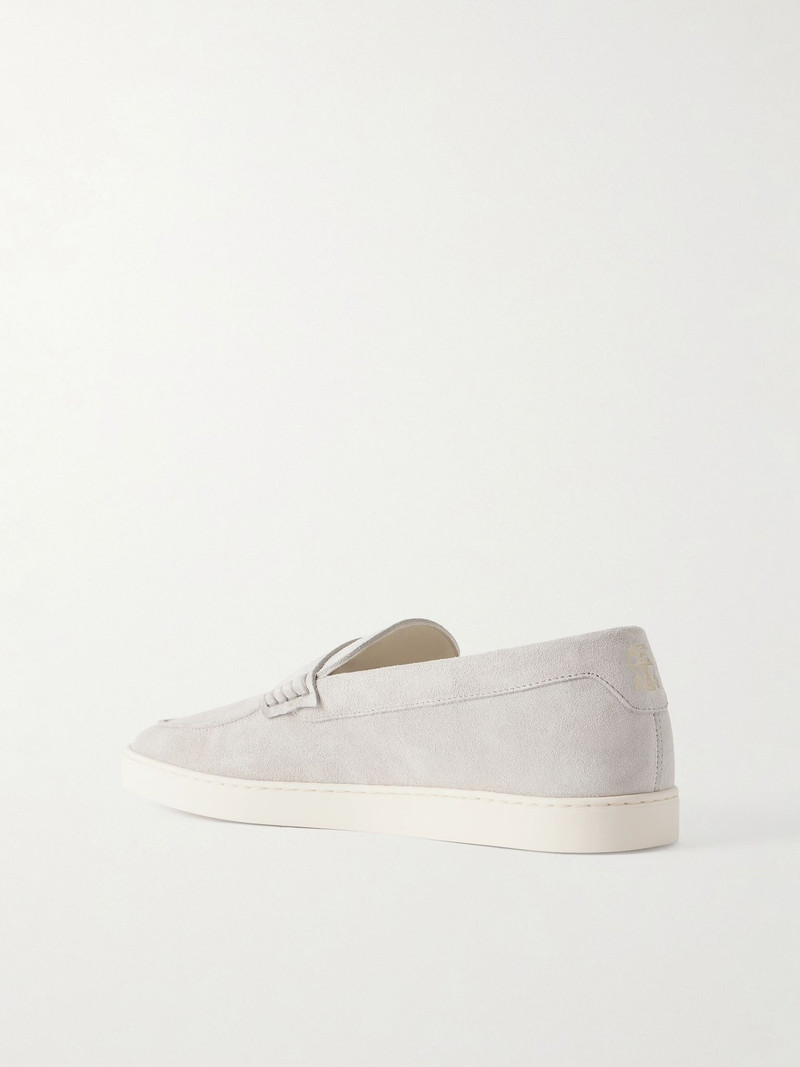 Suede Penny Loafers Light gray 4