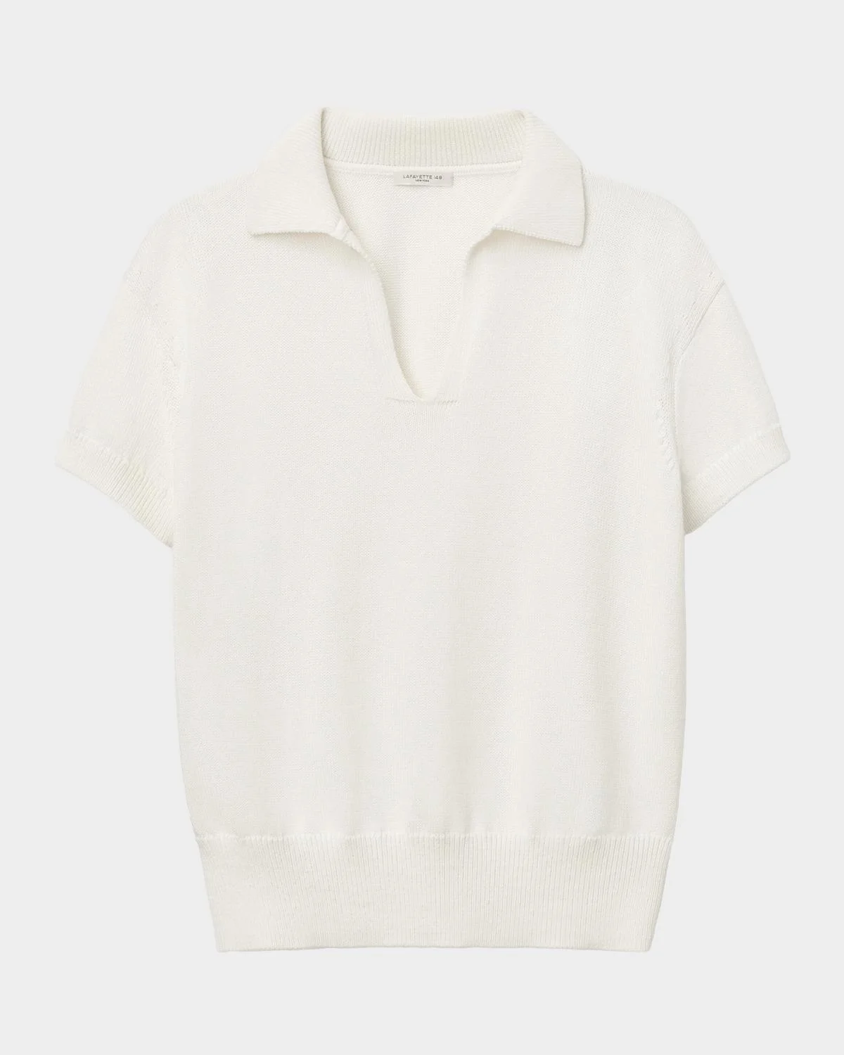 Cotton-Silk Polo Sweater - 1