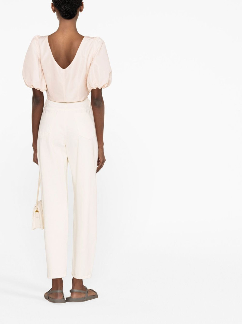 puff-sleeve cropped blouse 4