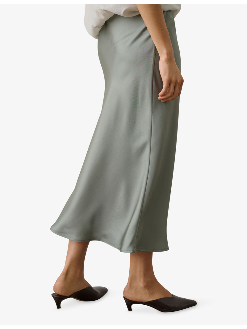 Fever Bias-Cut Twill Midi Skirt 4