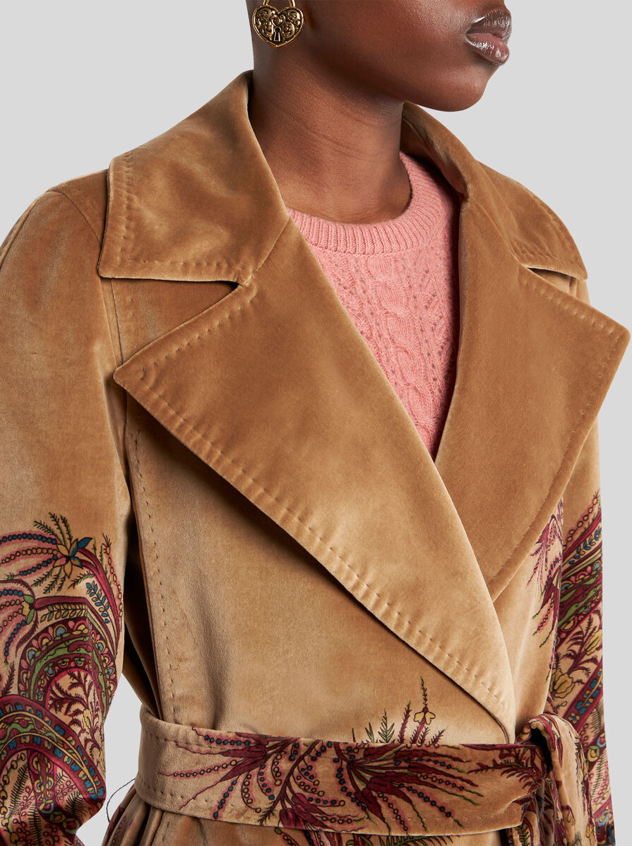 VELVET COAT WITH PRINT - 2
