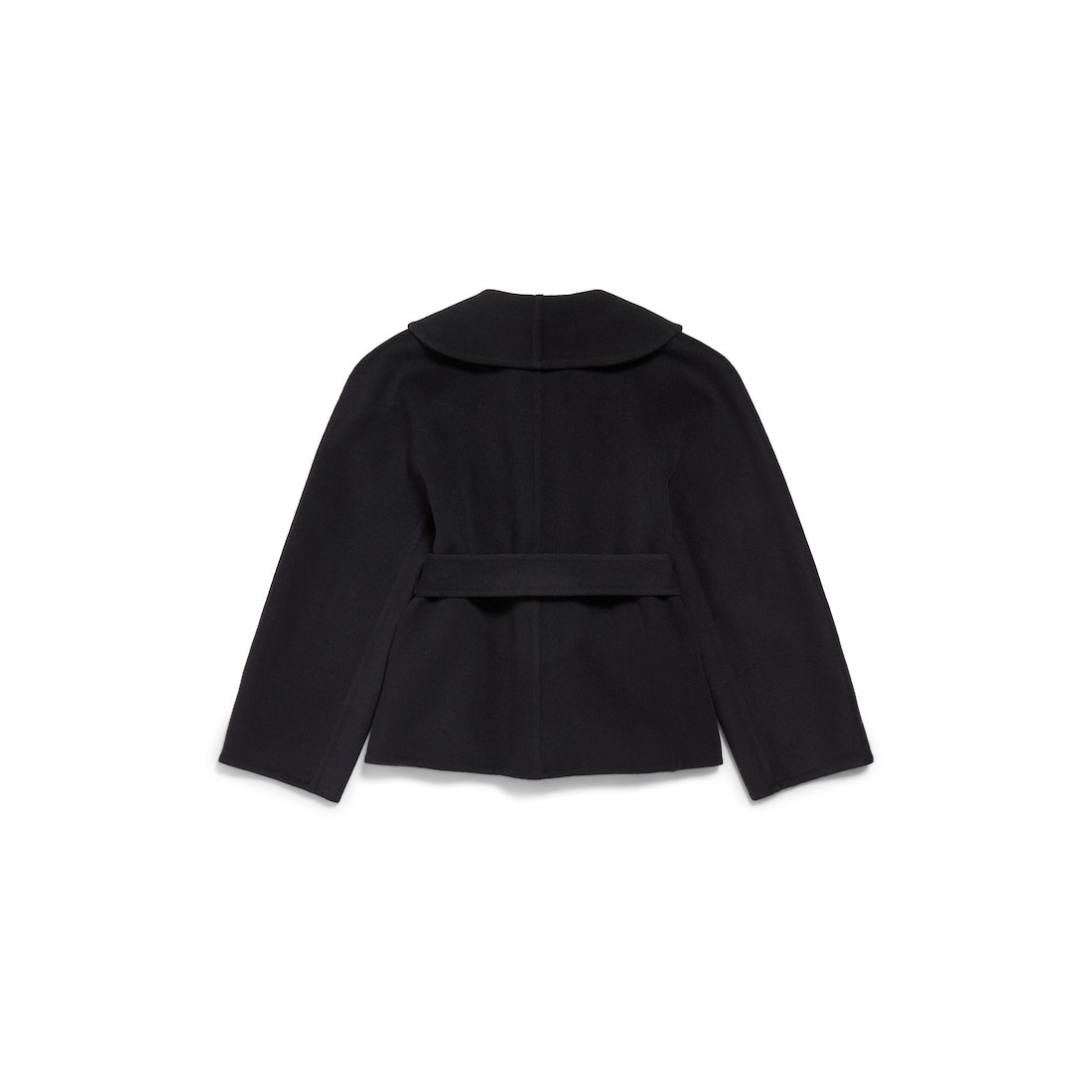Women's Short Wrap Coat in Black - 6