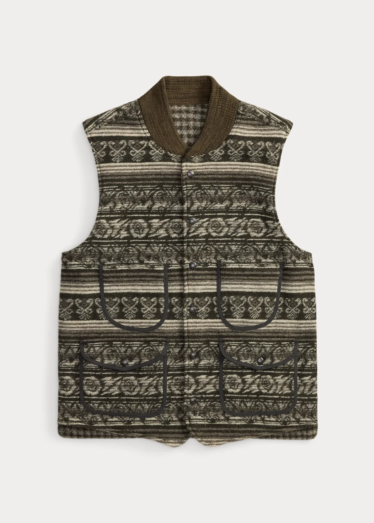 Reversible Double-Knit Jacquard Vest - 1