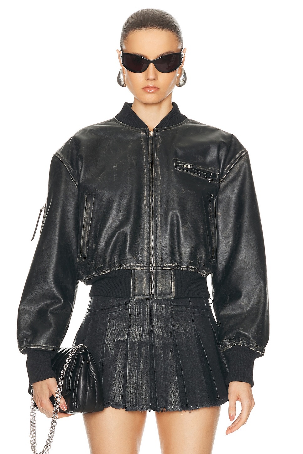 ジャケット・アウター bun Acne Studios Cropped Leather Jacket | forward | REVERSIBLE