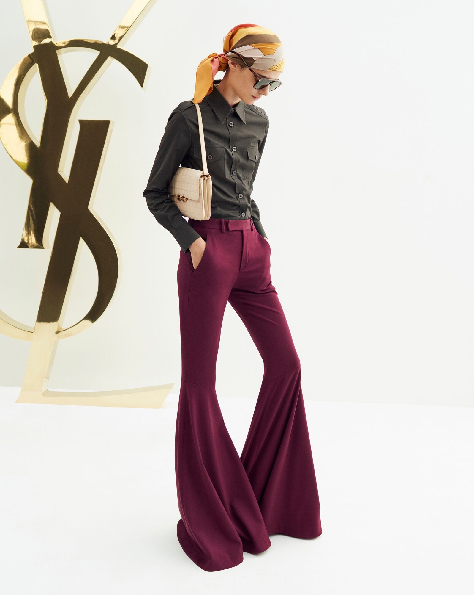 flared pants in gabardine - 2