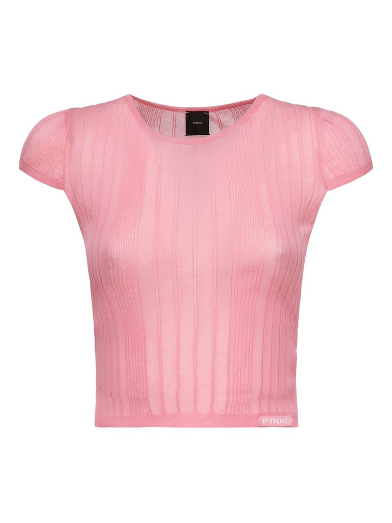 ribbed crew-neck top 1