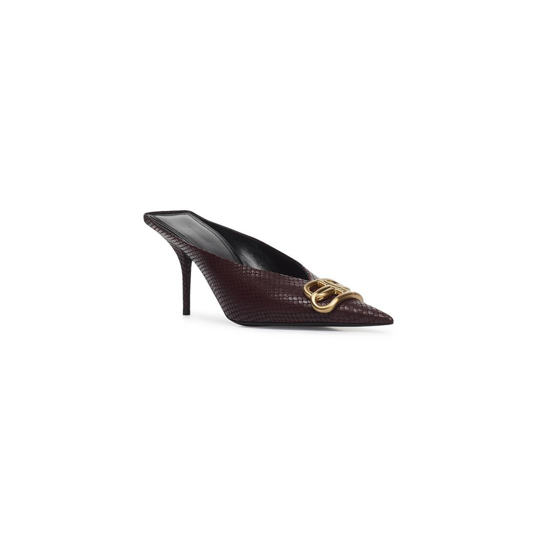 Women's Square Knife Bb 80mm Mule  in Burgundy - 2