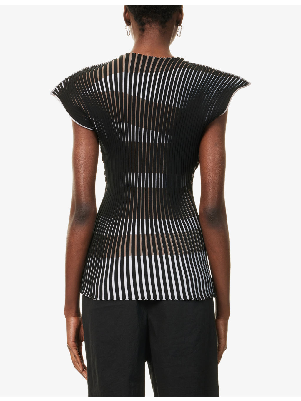 Stripe Plating Knitted Top - 4