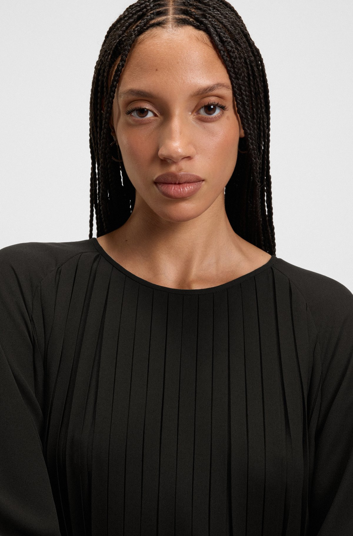 PLISSÉ DRESS WITH SMOCKED WAISTBAND - 5