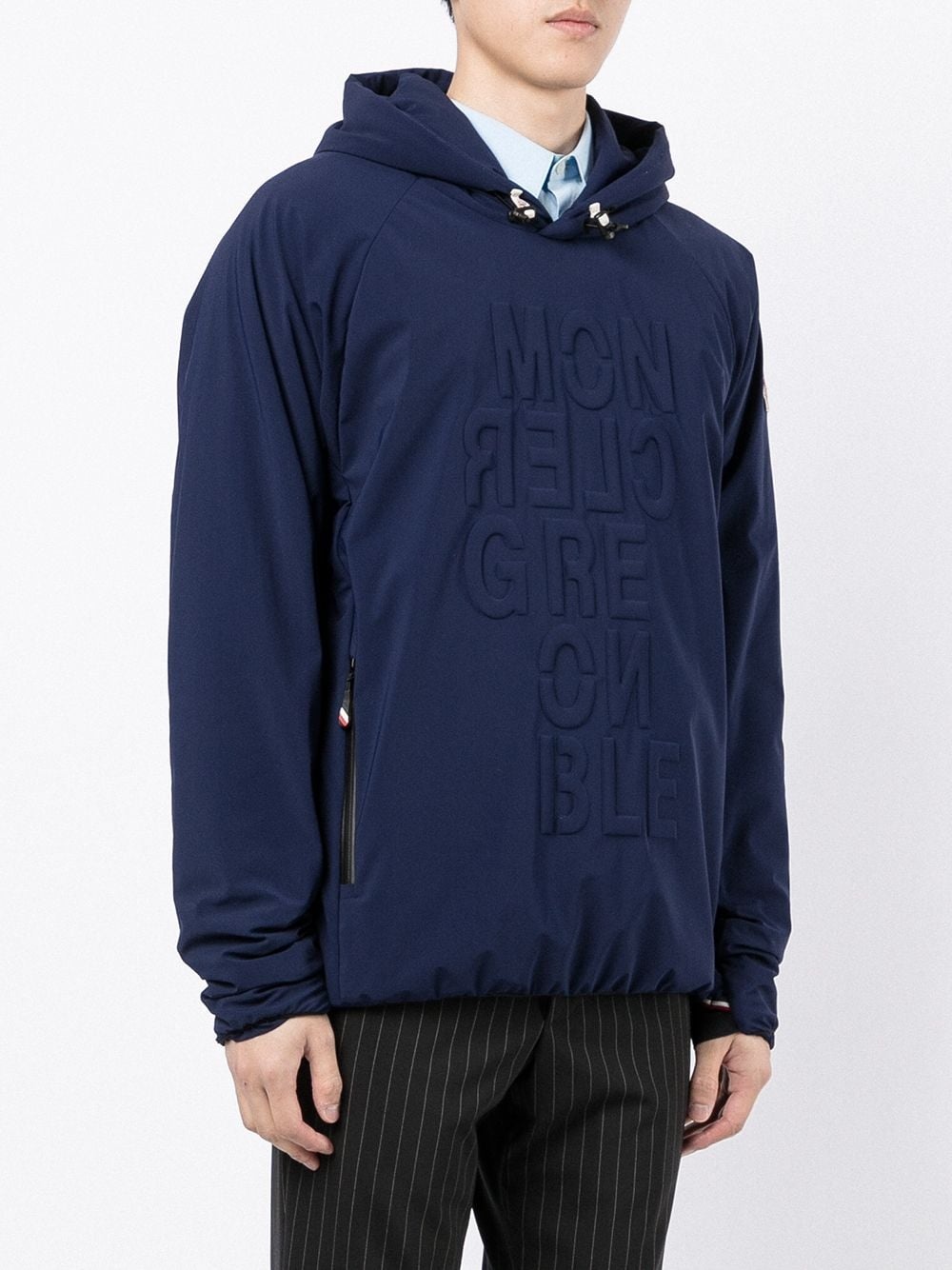 embossed logo hoodie - 3