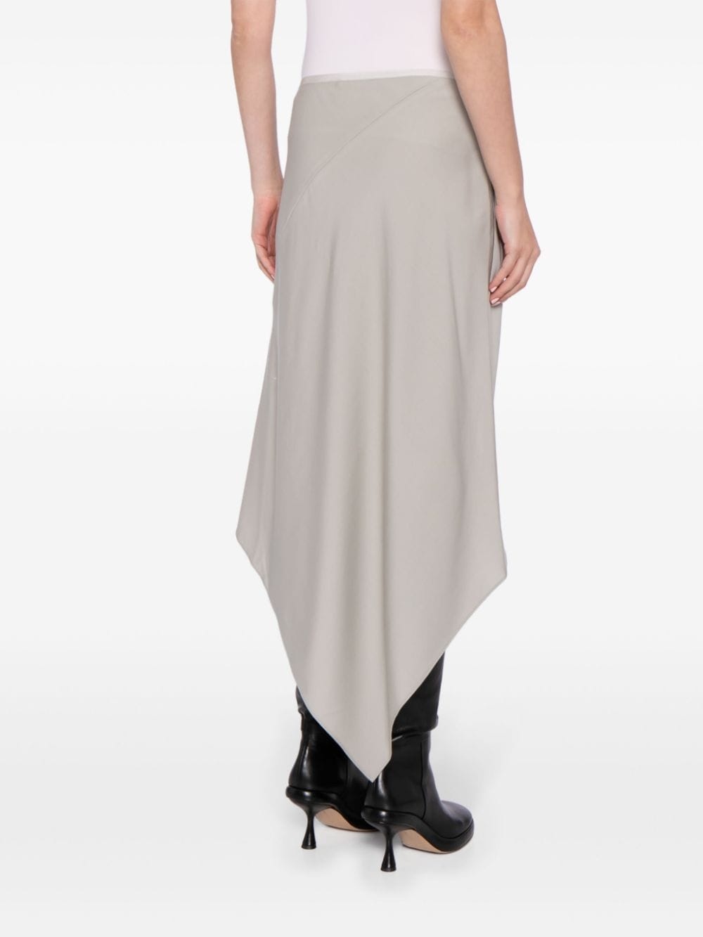 asymmetric wool midi skirt - 4
