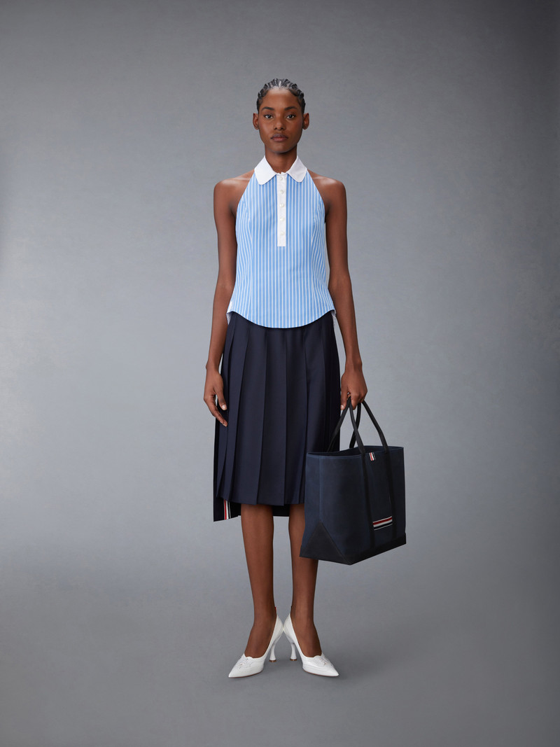 PINSTRIPE POPLIN POLO HALTER TOP 4