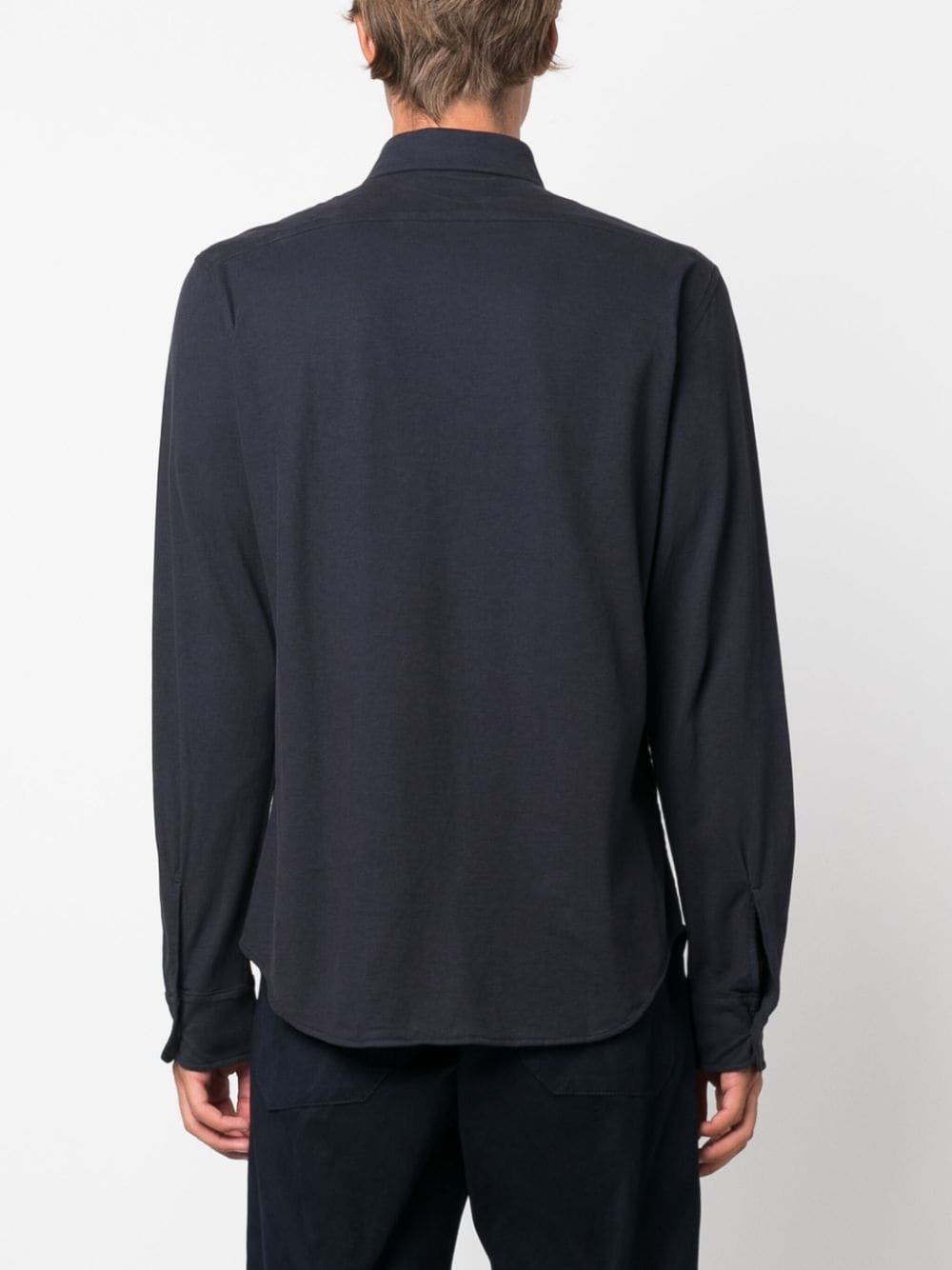 spread-collar cotton shirt - 4