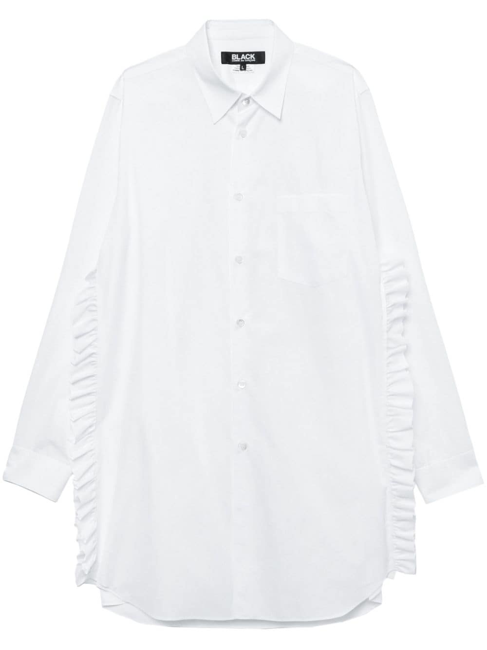 ruffle-trim oversized shirt - 1