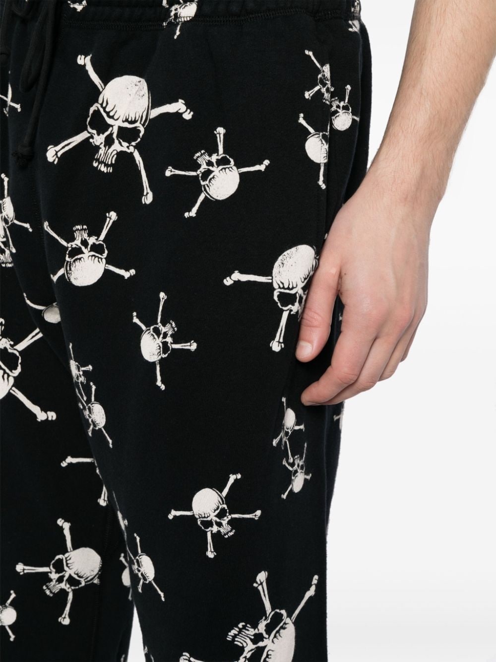 skull-print cotton track pants - 5