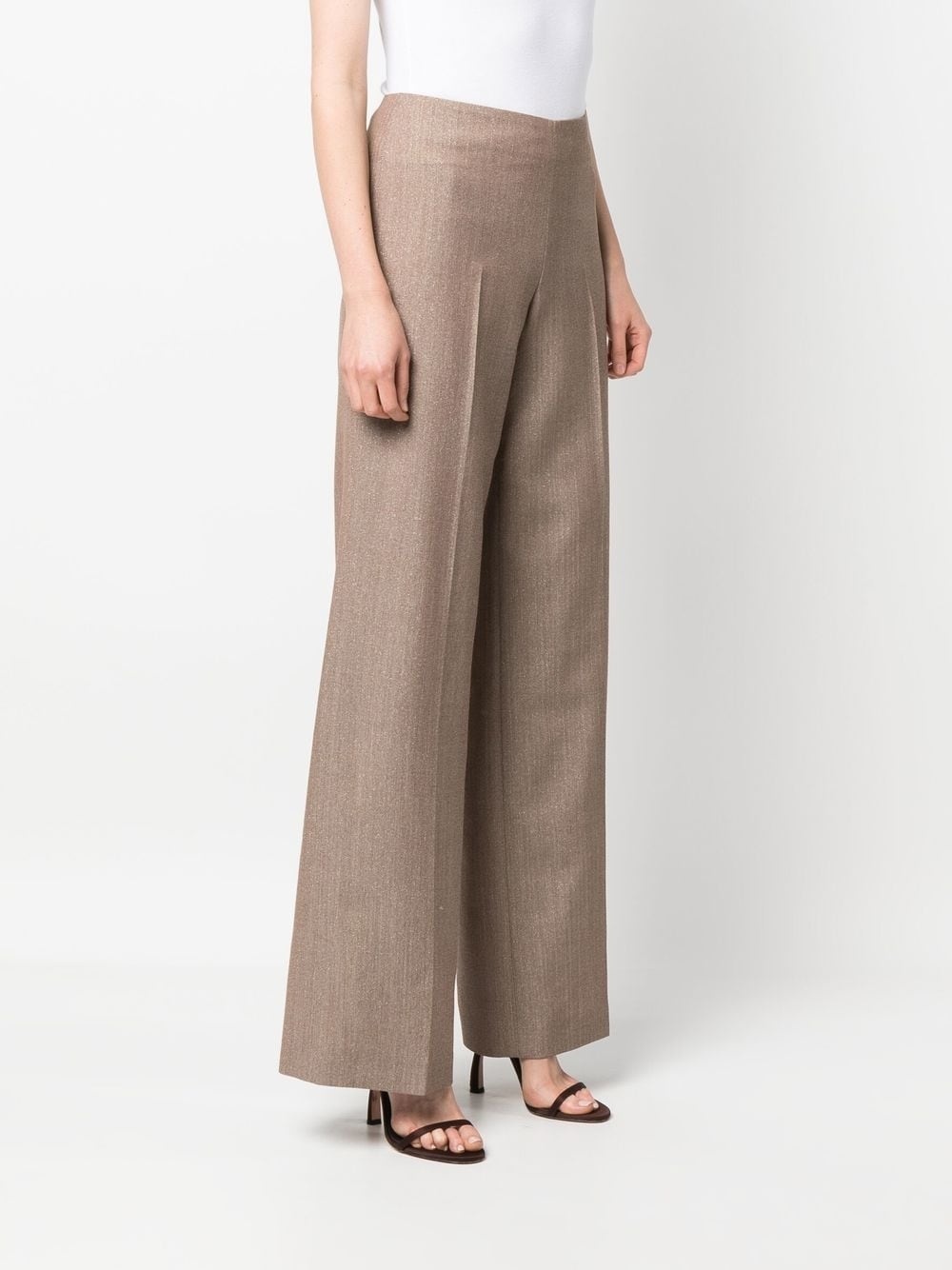 pleated wide-leg trousers - 3