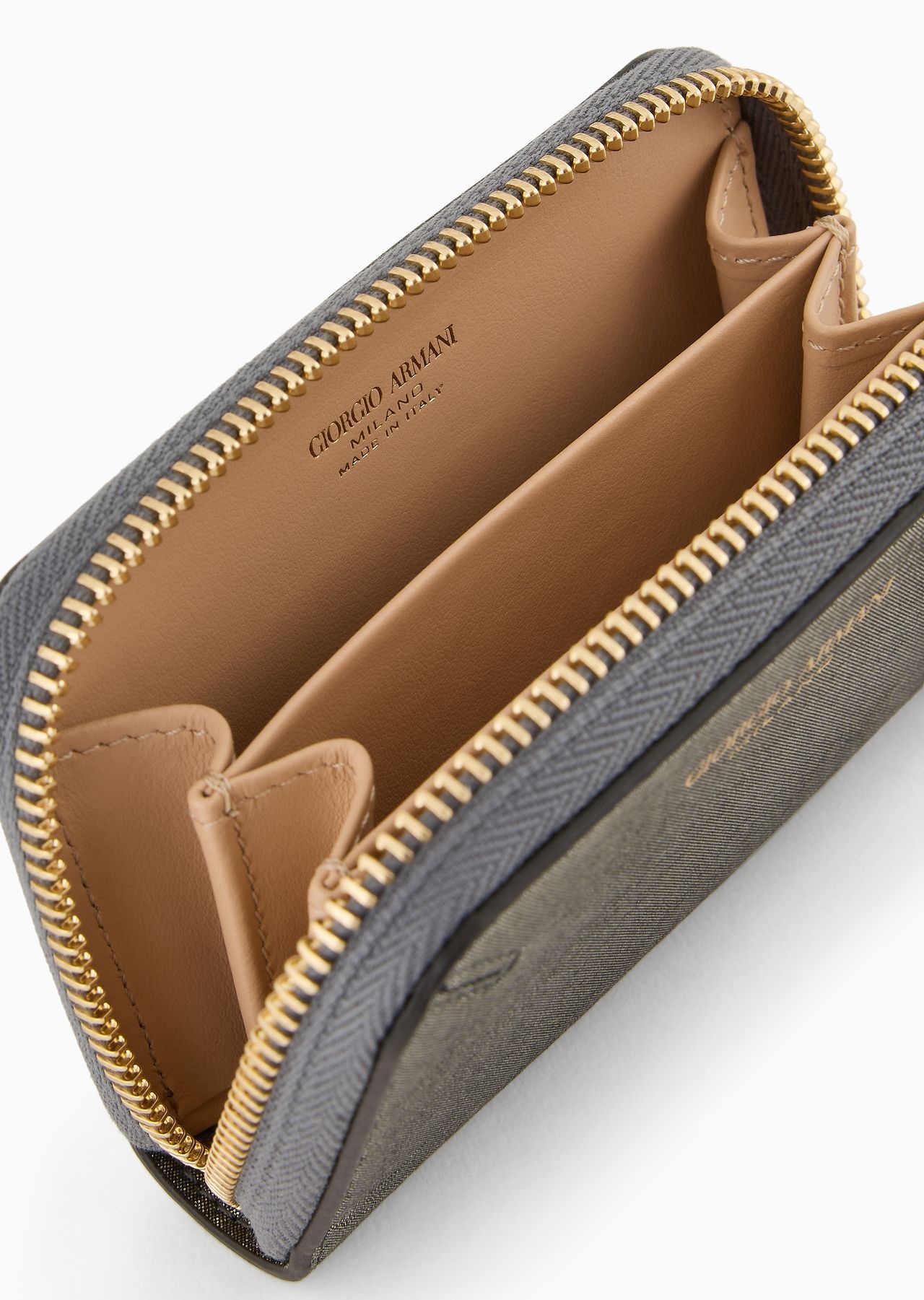 La Prima wraparound zip card holder in glossy nubuck - 3