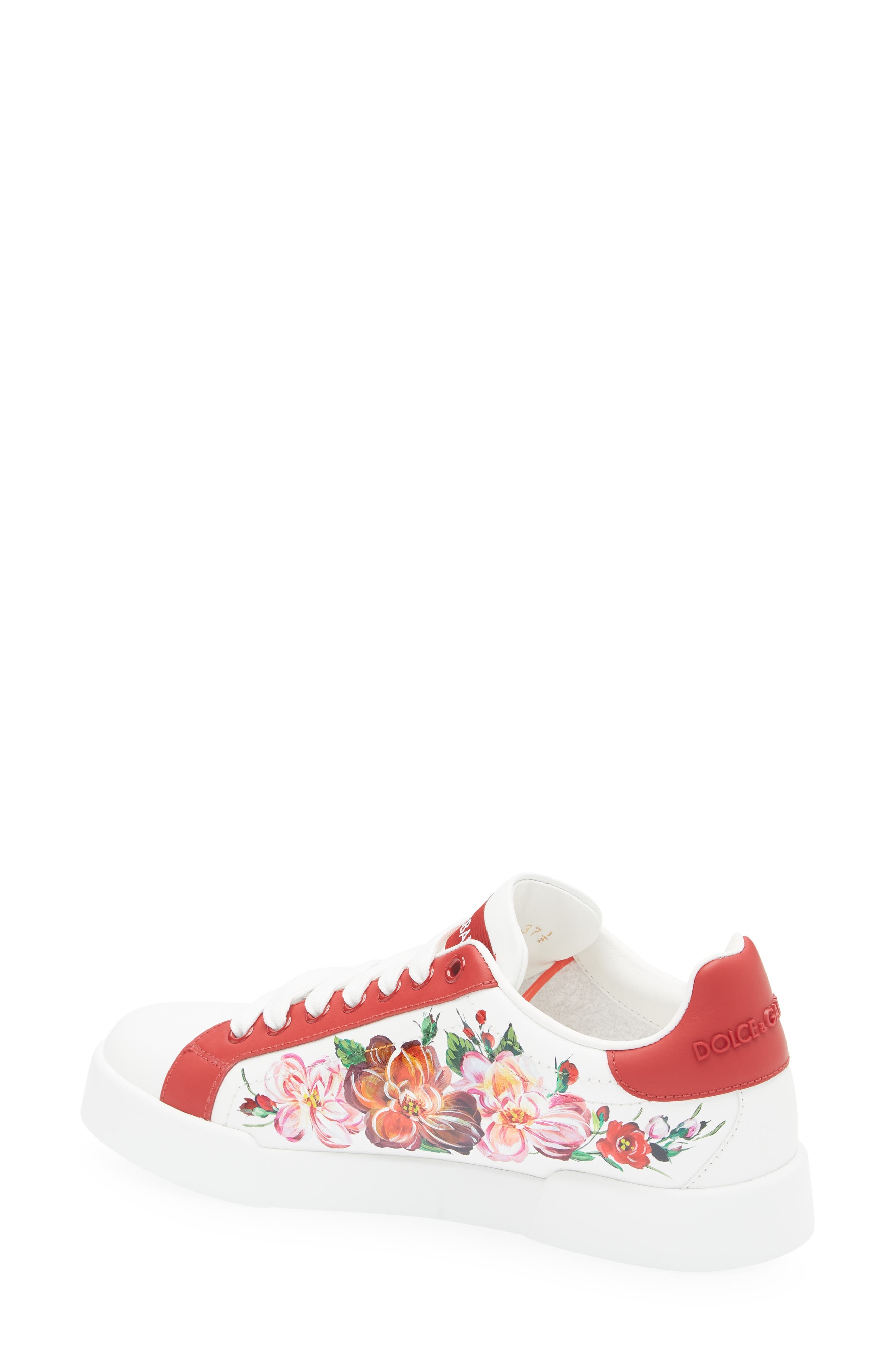 Dolce&Gabbana Portofino Lace-Up Sneaker in Ha5Pd Fondo Bianco at Nordstrom - 2