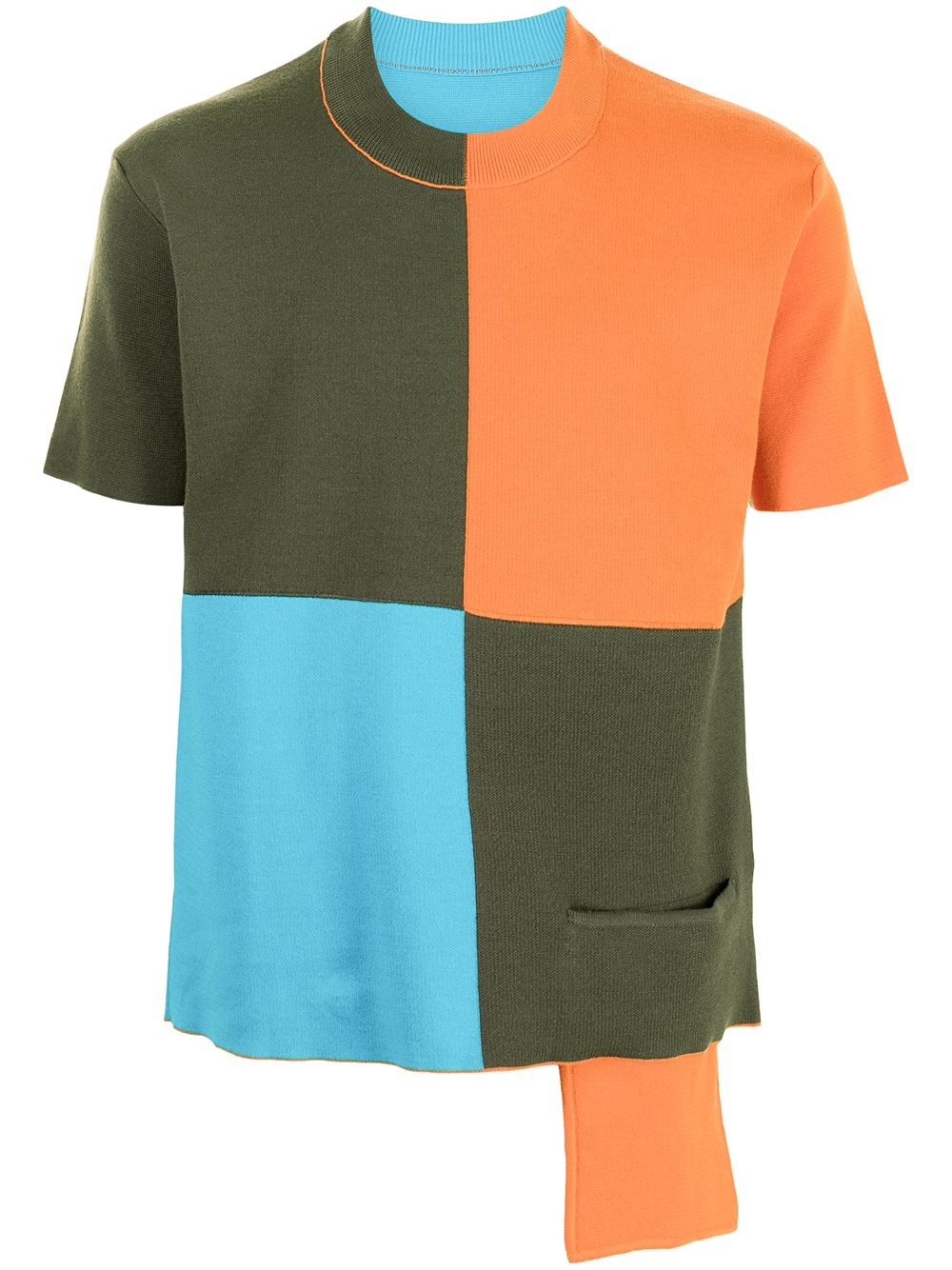 asymmetric colour-block T-shirt - 1