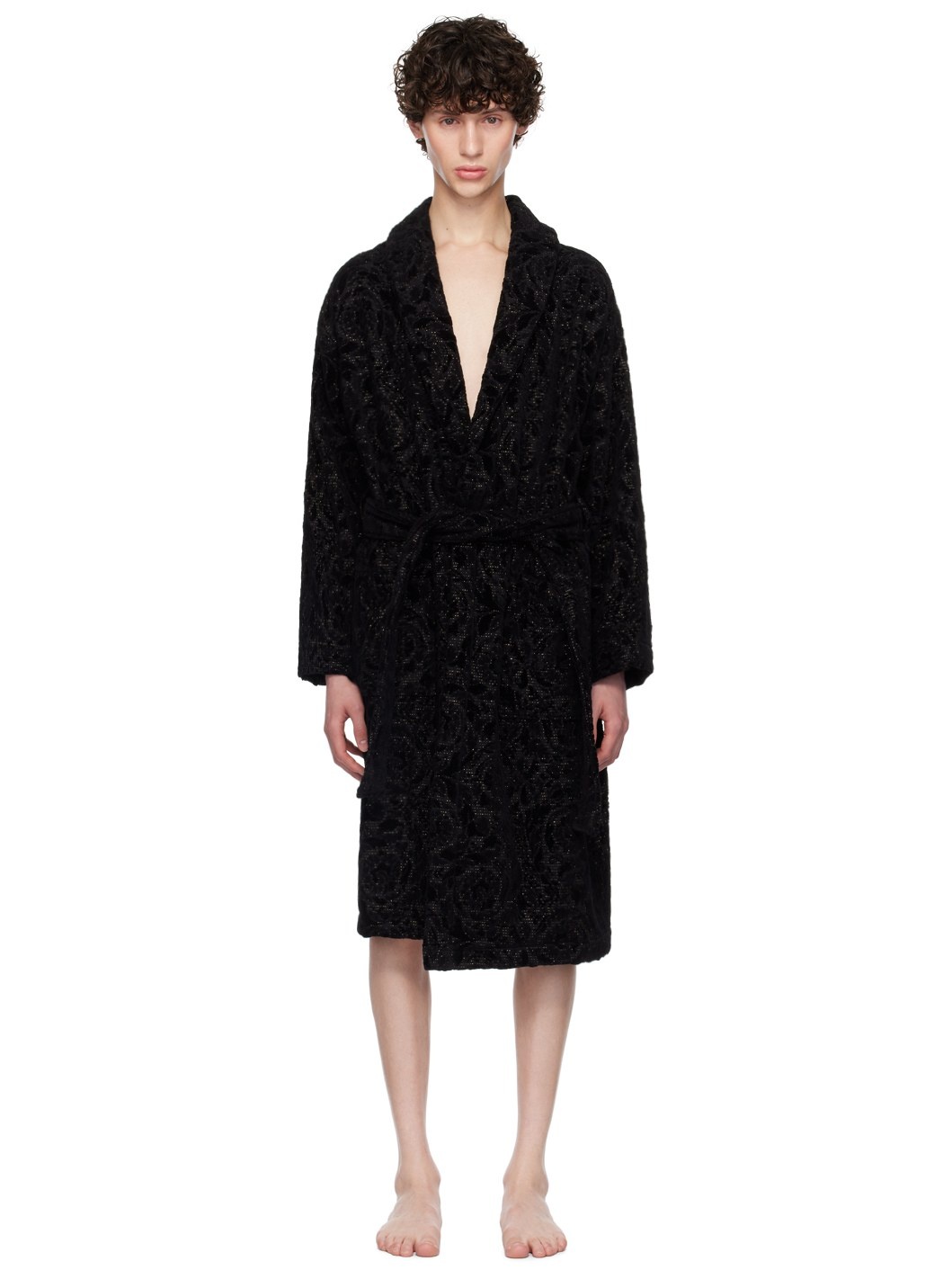 Black Barocco Bathrobe - 1